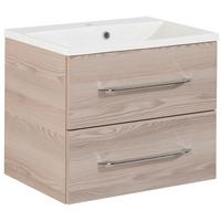 Waschtischkombi "B.Clever" , esche - Eschefarben/Alufarben, MODERN, Holzwerkstoff/Kunststoff (60cm) - MID.YOU