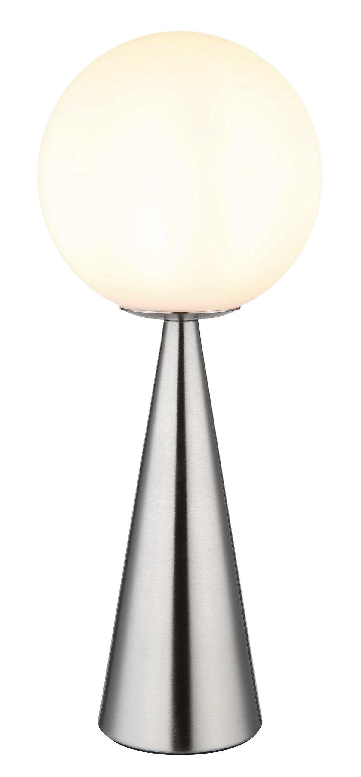 TISCHLEUCHTE 21031N - Nickelfarben, Design, Glas/Metall (20/49,5cm) - Globo