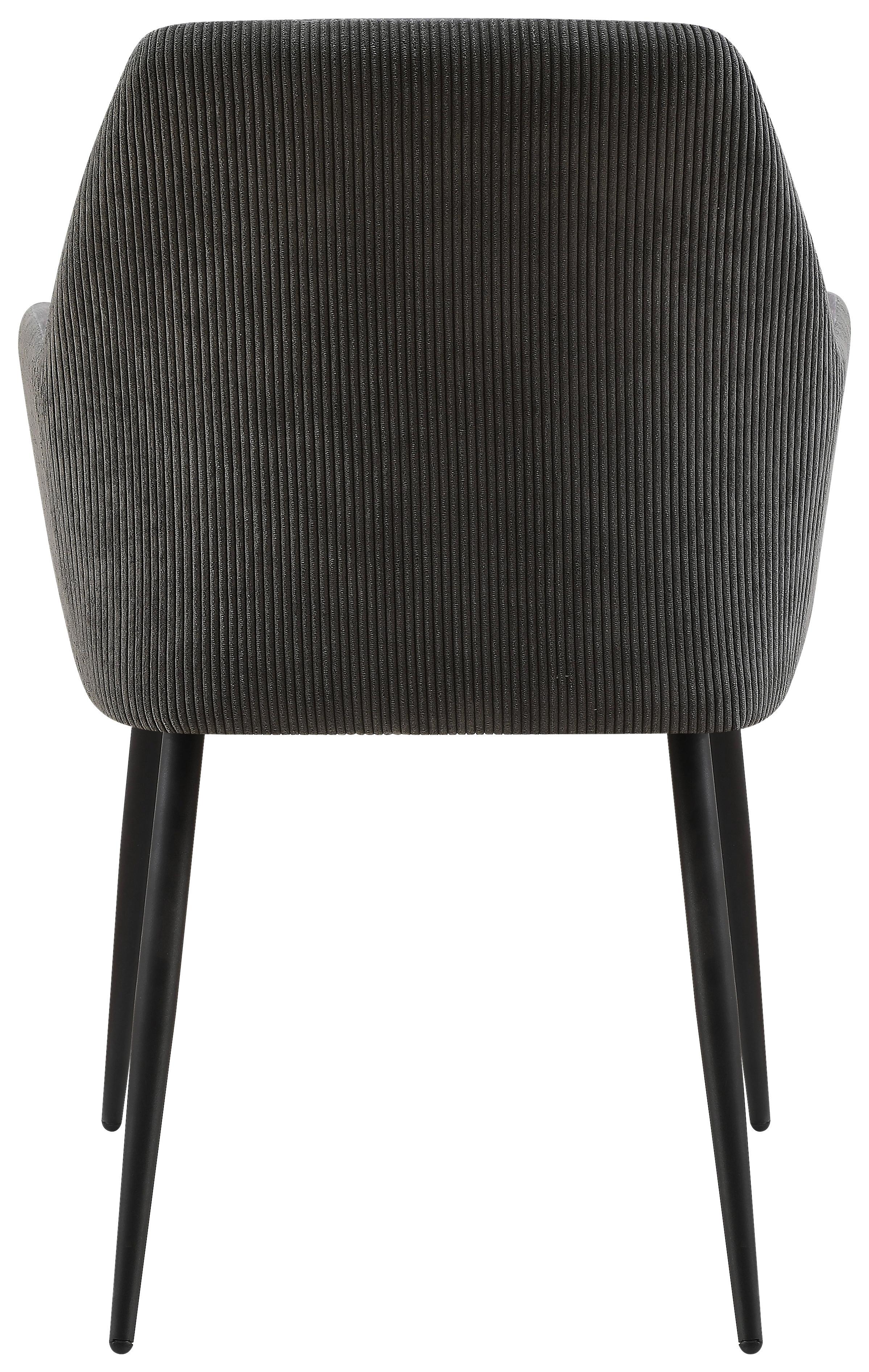 STOL MED ARMSTÖD MAJA -BASED- - grå/svart, Modern, metall/textil (56,5/87/60cm) - Based