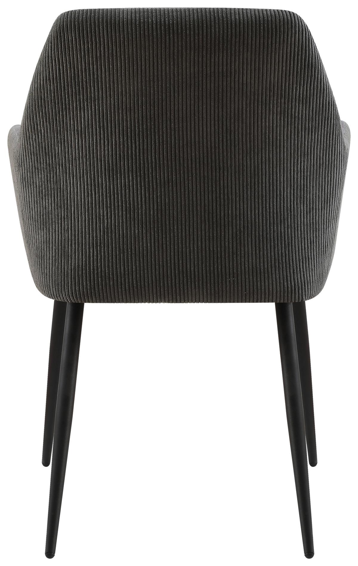 Armlehnstuhl Maja Grau - Schwarz/Grau, MODERN, Textil/Metall (56,5/87/60cm) - Based