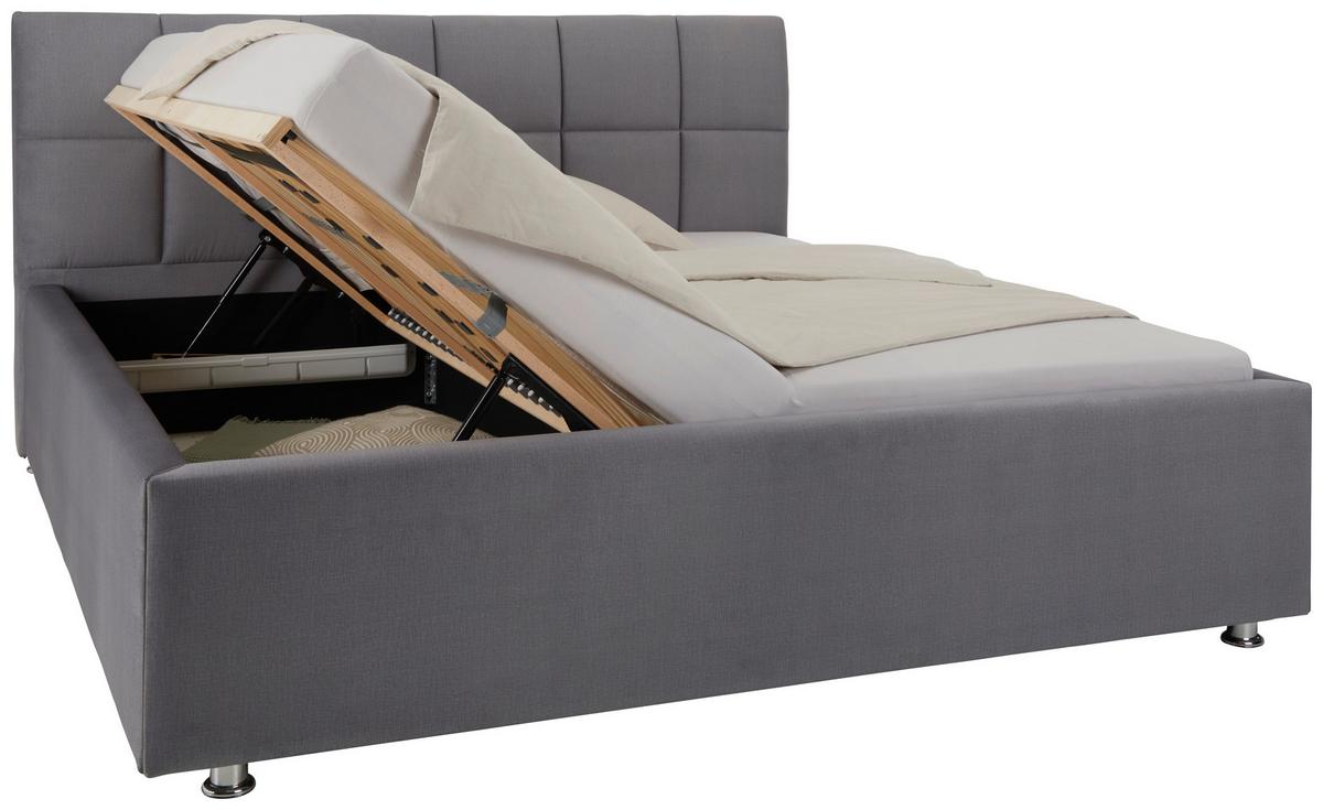 Tapecirani Krevet Bogner 180 - siva/boje kroma, Konvencionalno, tekstil (180/200cm) - Premium Living
