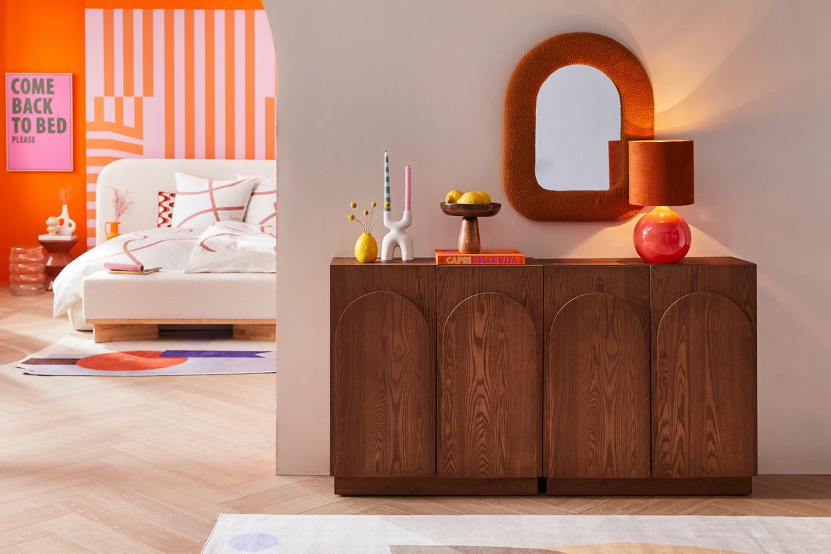 KOMODA TULLUS - kolor naturalny, Design, materiał drewnopochodny/drewno (80/88/31cm) - MID.YOU