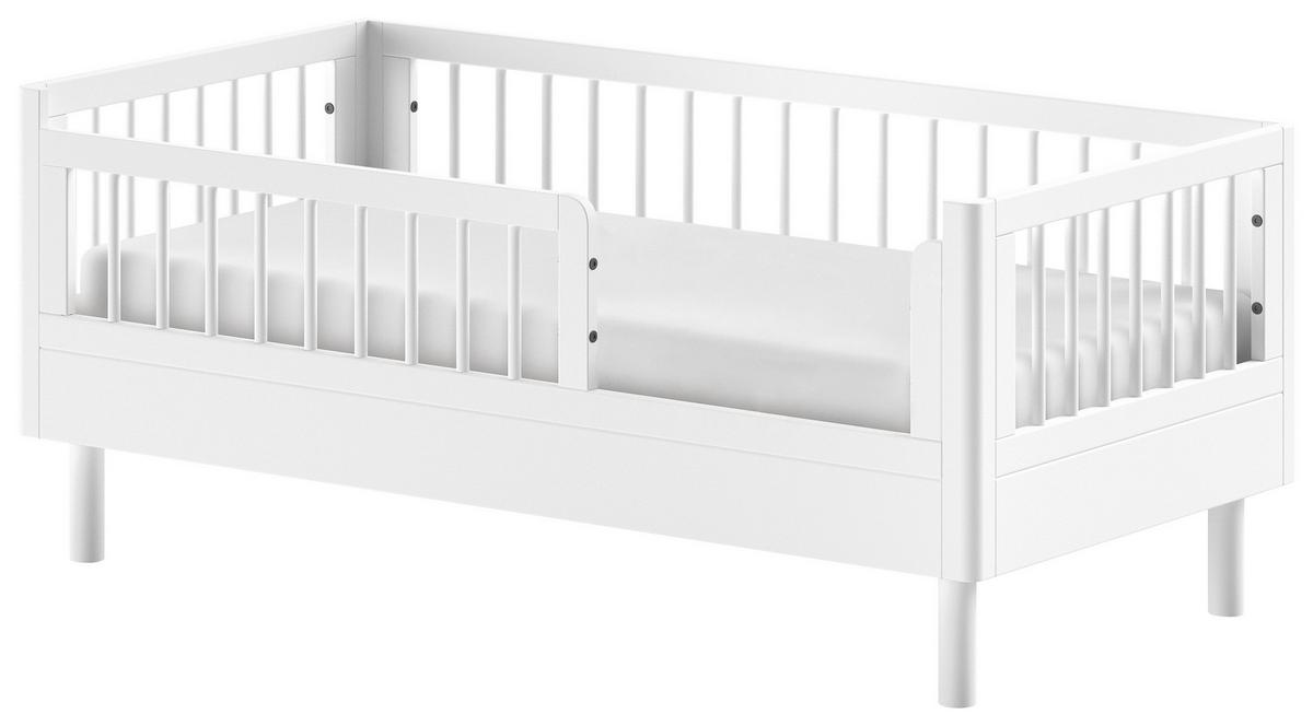 Bett FORREST Weiß ca.70x140cm Echtholz Buche - Weiß, MODERN, Holz (70/140cm) - Vipack