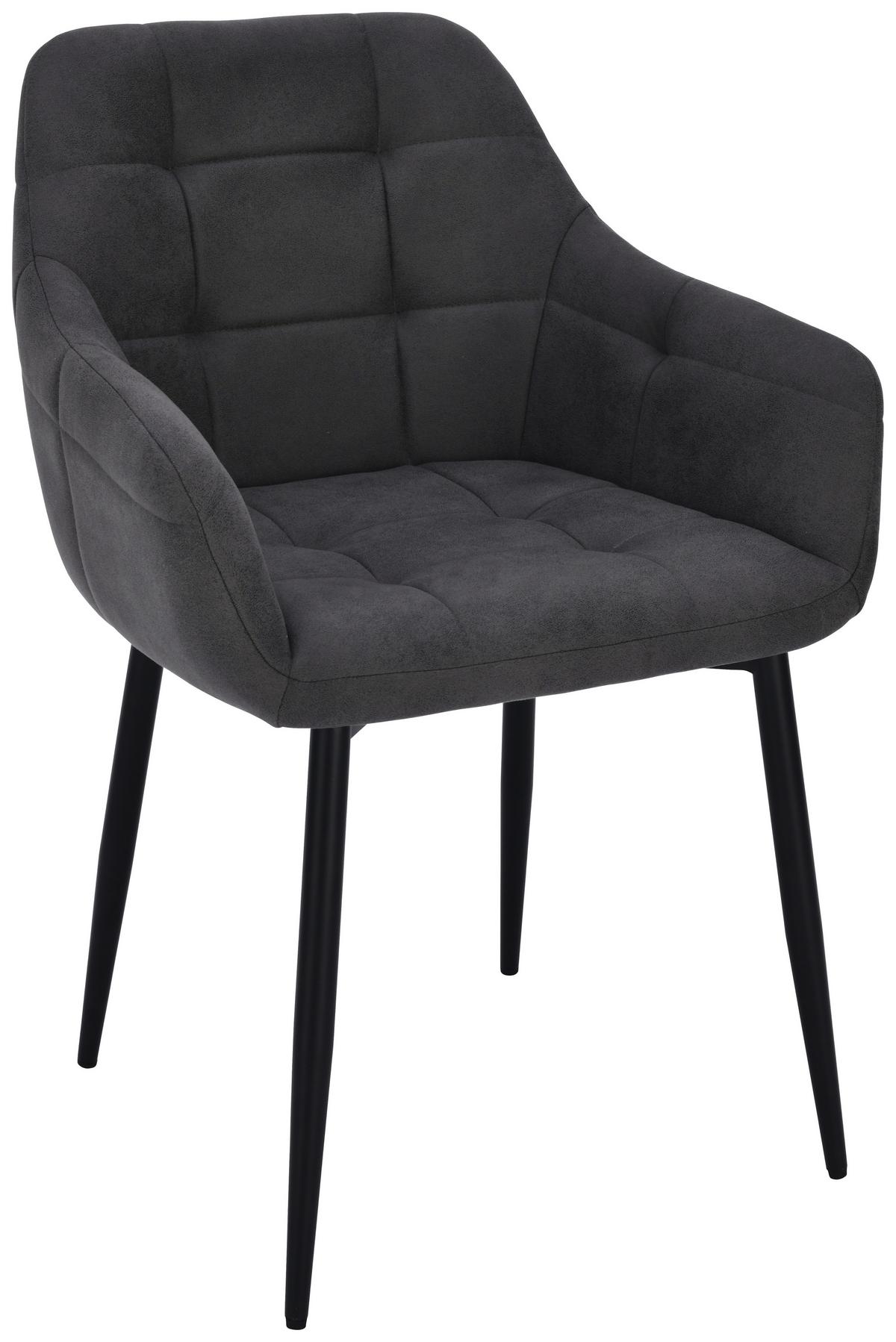 Naslanjač Nino 2 - siva/črna, Moderno, kovina/tekstil (56/83/56cm) - Mömax