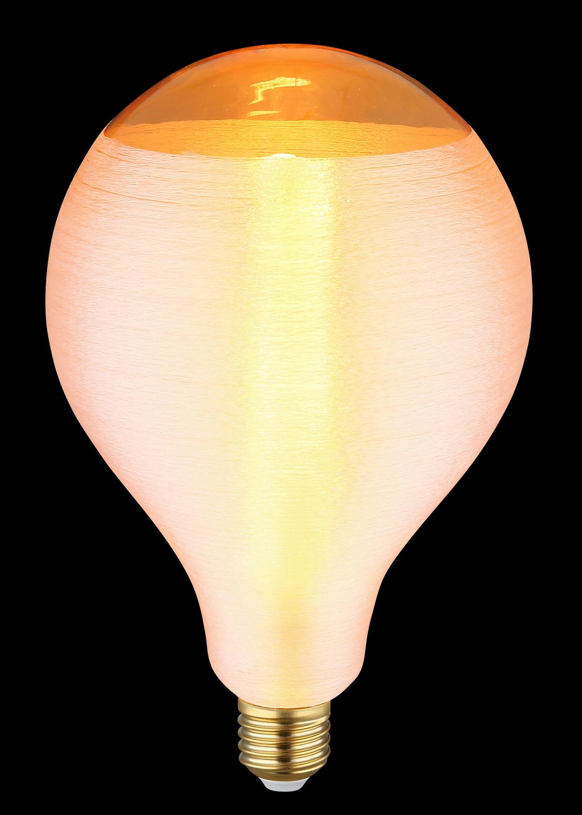 Led-sijalka 11537a - oranžna/barve medenine, Basics, kovina/steklo (13/21cm) - Globo
