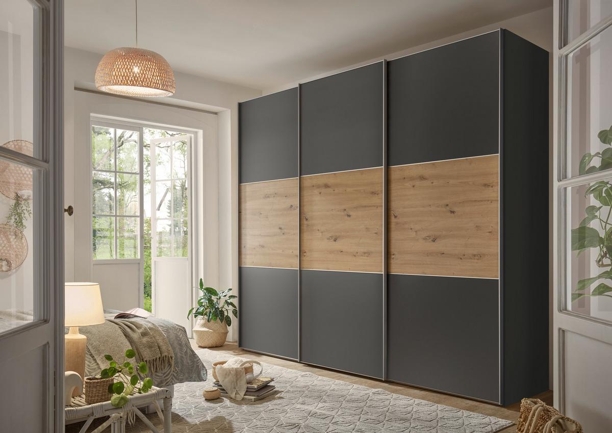 Ormar S Kliznim Vratima Includo - hrast Artisan/antracit, Design (280/222/68cm) - Premium Living