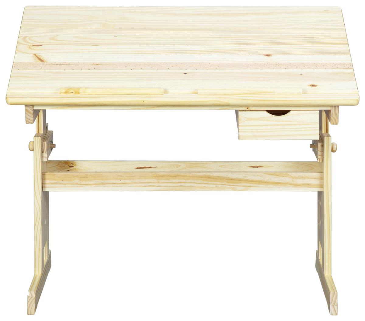 Jugendschreibtisch Julia Kiefer neigbar - Kieferfarben, Basics, Holz (109/55/63-96cm) - MID.YOU