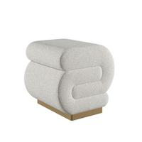 HOCKER SALLY FUßBANK - Beige/Goldfarben, Design, Textil/Metall (40/42/42cm) - Livetastic