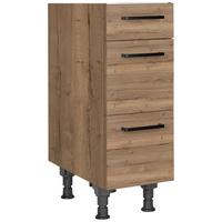 Schubkastenunterschrank Structura Eiche dunkel - Eiche dunkel/Schwarz, MODERN, Holzwerkstoff/Metall (30/87/56cm) - Nobilia