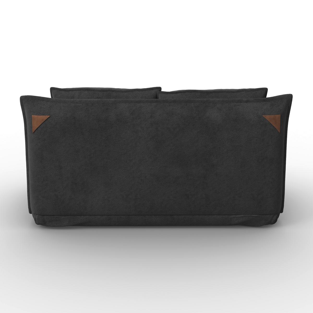 Schlafsofa Macy Bouclé Dunkelgrau - Dunkelgrau, MODERN, Textil/Metall (140/35/63cm) - Bessagi Home