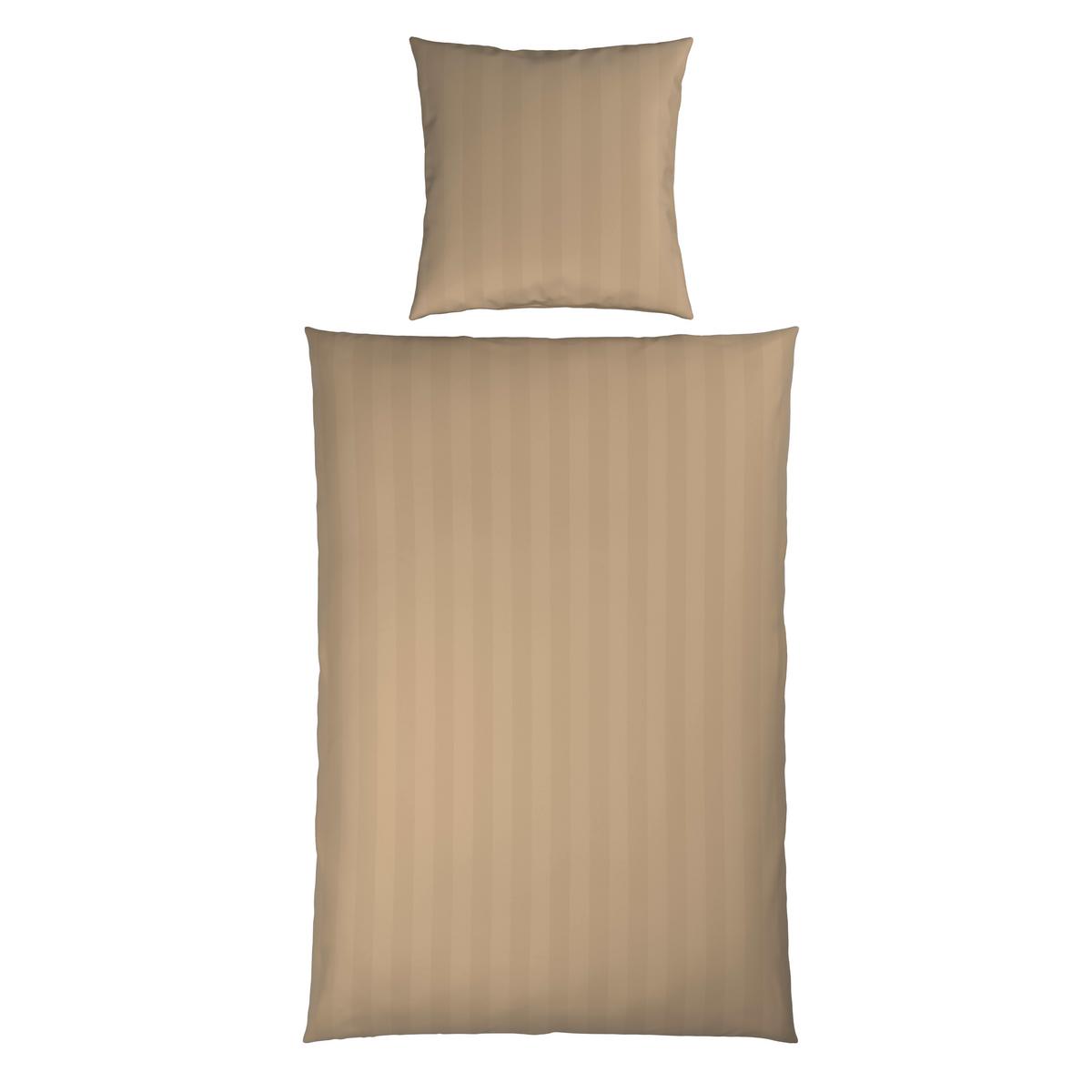 Bettwäsche Xenia Streif XL Beige ca. 155x220cm - Beige, MODERN, Textil (155/220cm) - Premium Living