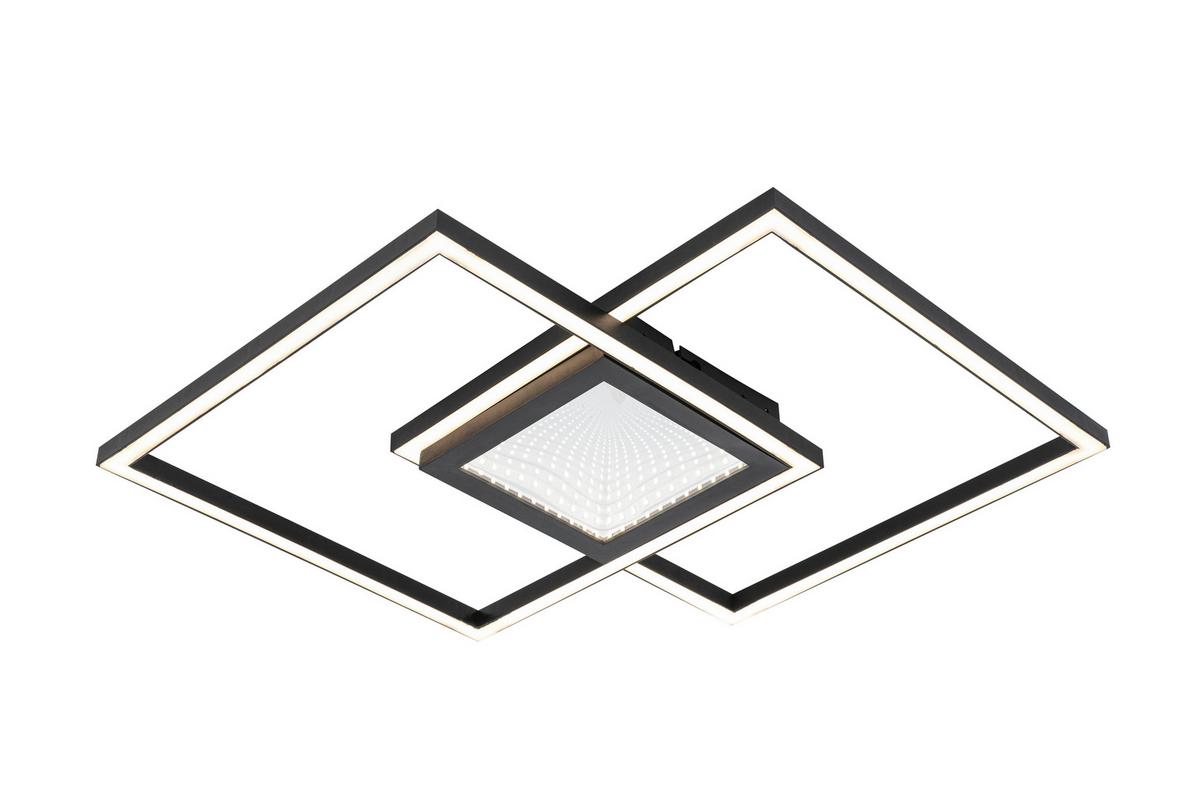 Plafoniera cu LED Vuio - negru, Modern, plastic/metal (59/42/4,5cm) - Mömax