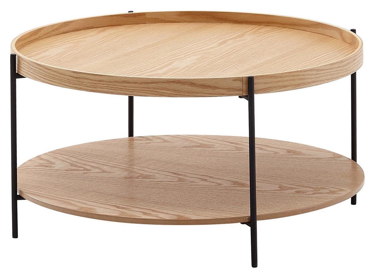 Klubska Miza Wl6.491 - črna/rjava, Moderno, kovina/leseni material (78/78/40cm) - MID.YOU