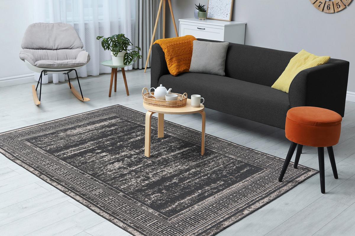 Flachwebeteppich Kalea 325 Grau 80x150 - Grau, Basics, Textil (80/150cm) - Kayoom