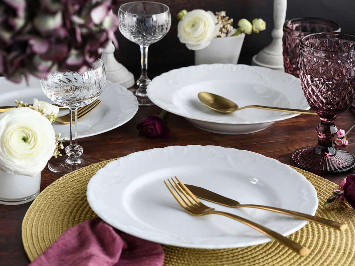 Jedilni Servis Rokoko, 12-Delni - bela, Basics, keramika - Creatable