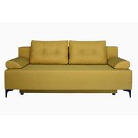 Canapea extensibila LONDON - galben muștar, Modern, lemn/metal (198/90/101cm) - Modern Living