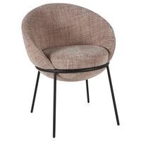 KRZESŁO Z PODŁOKIETNIKAMI BOWIE - beżowy/różowy, Design, metal/tkanina (61/76,5/59cm) - Novel