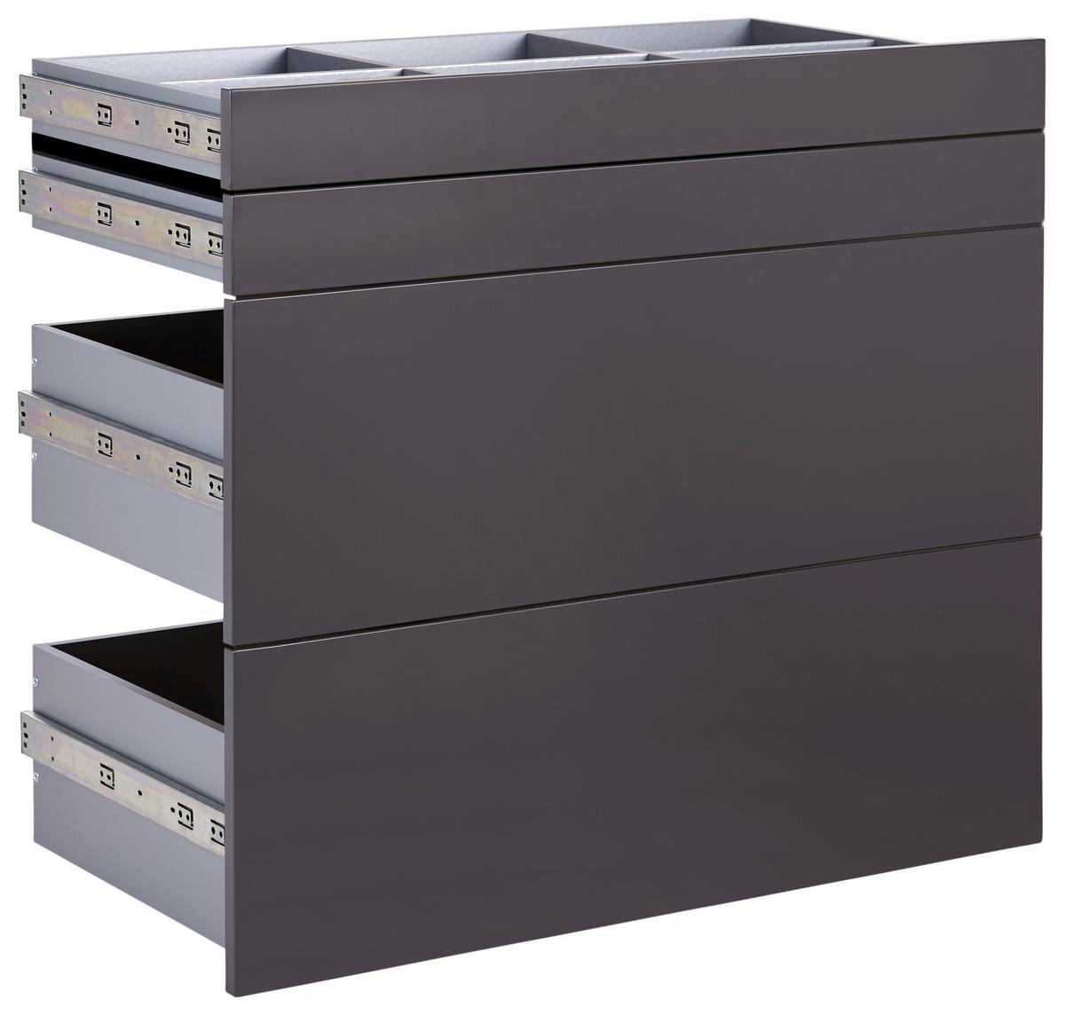 Schubladenset Unit in Anthrazit - MODERN, Holzwerkstoff (91/83/47cm) - Based