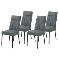 STUHL-SET CATANIA I S 4ER-SET - Anthrazit/Schwarz, MODERN, Textil/Metall (44/95/63,5cm) - MID.YOU