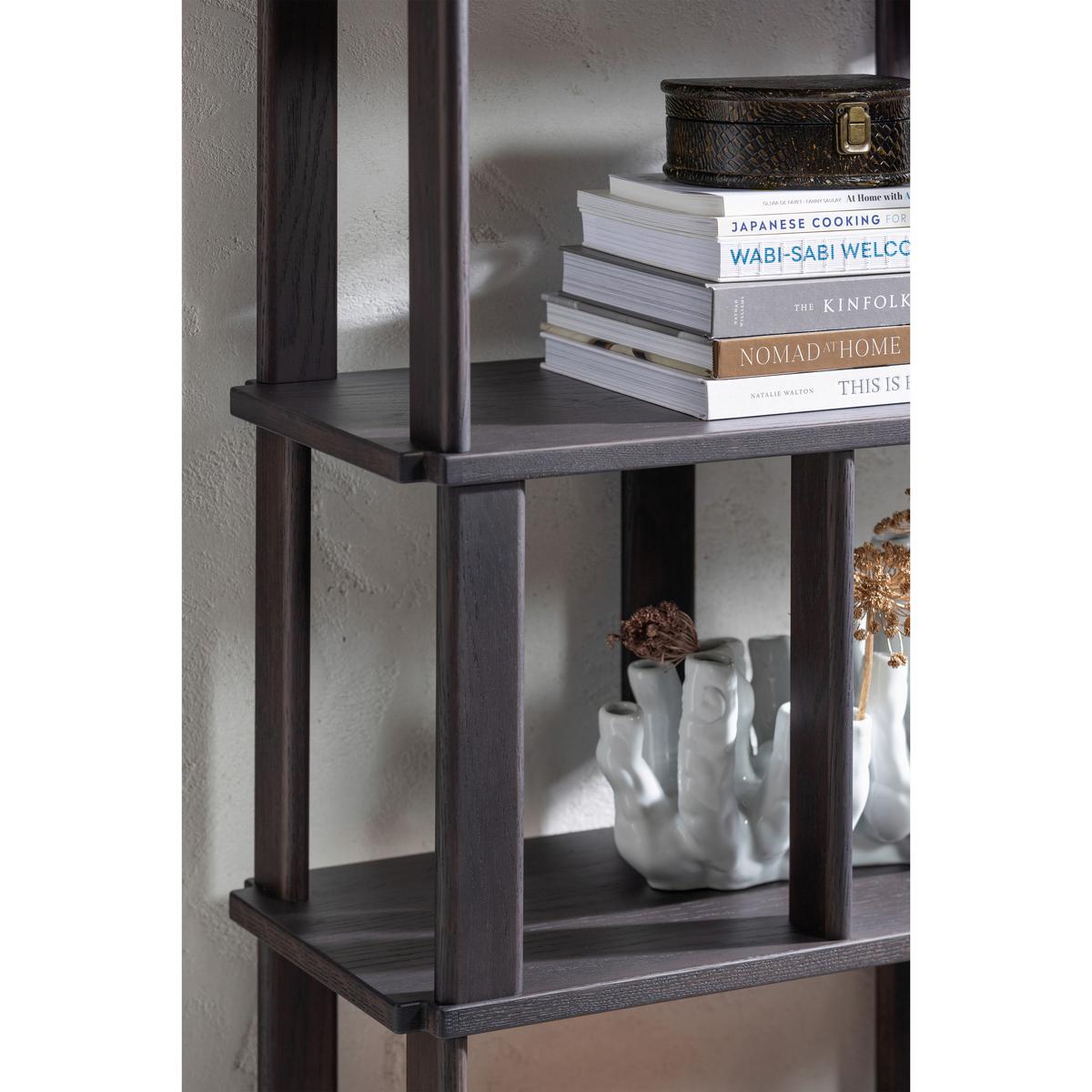 Regal Riss Dunkelbraun B: 90 cm - Dunkelbraun, Design, Holz (90/186/30cm) - Livetastic
