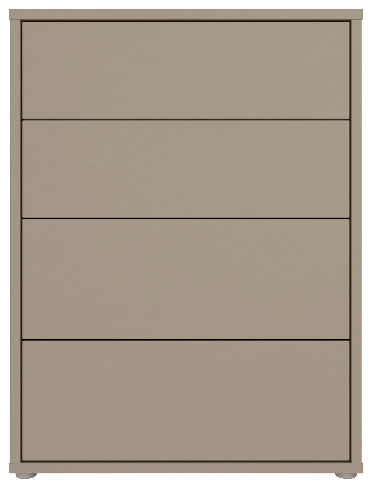 Komoda Alice, Rjavosiva - srebrne barve/rjavosiva, Trend, umetna masa/leseni material (75/99/35cm) - Carryhome