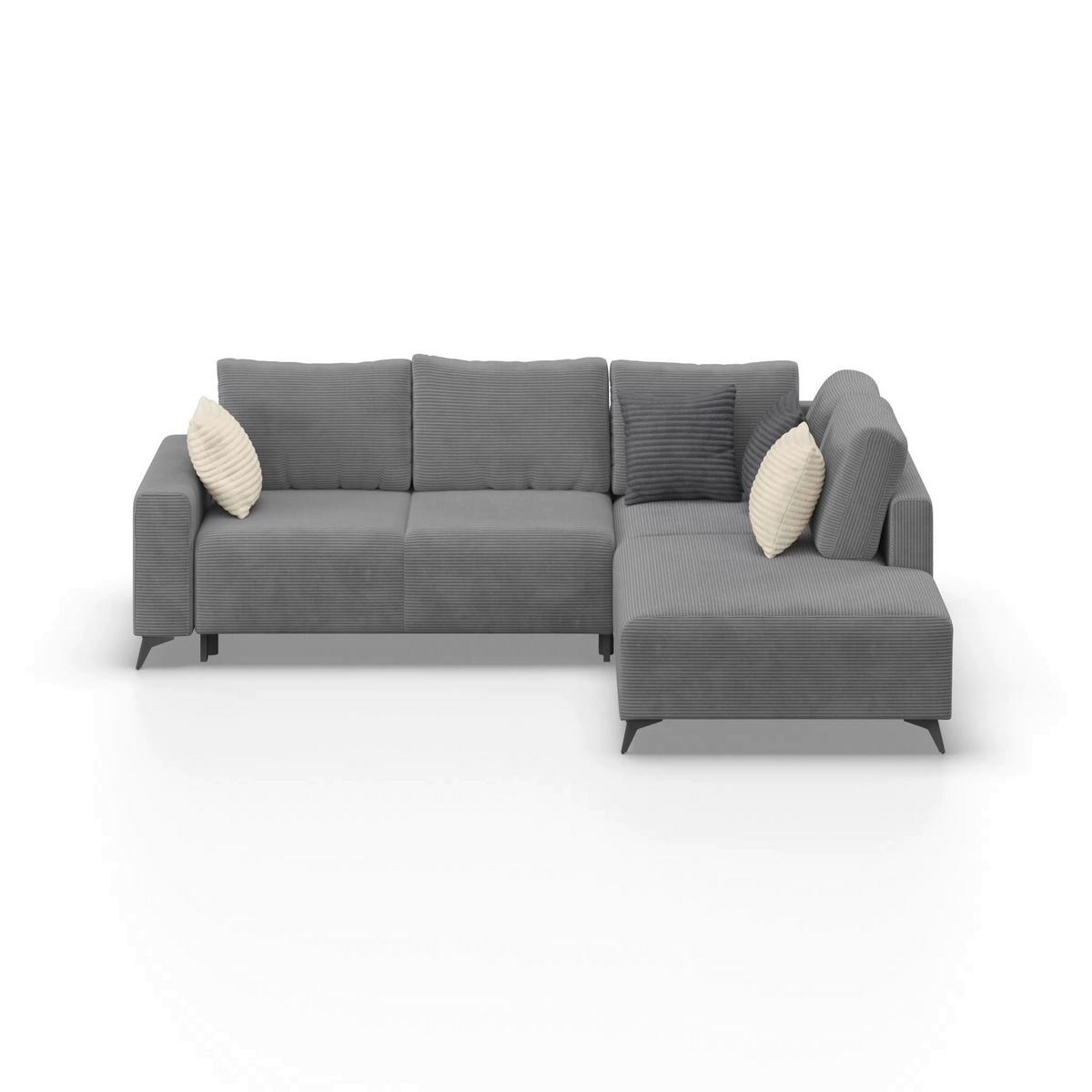 Kutna Garnitura Viktor - siva/crna, Moderno, tekstil/metal (270/212cm)