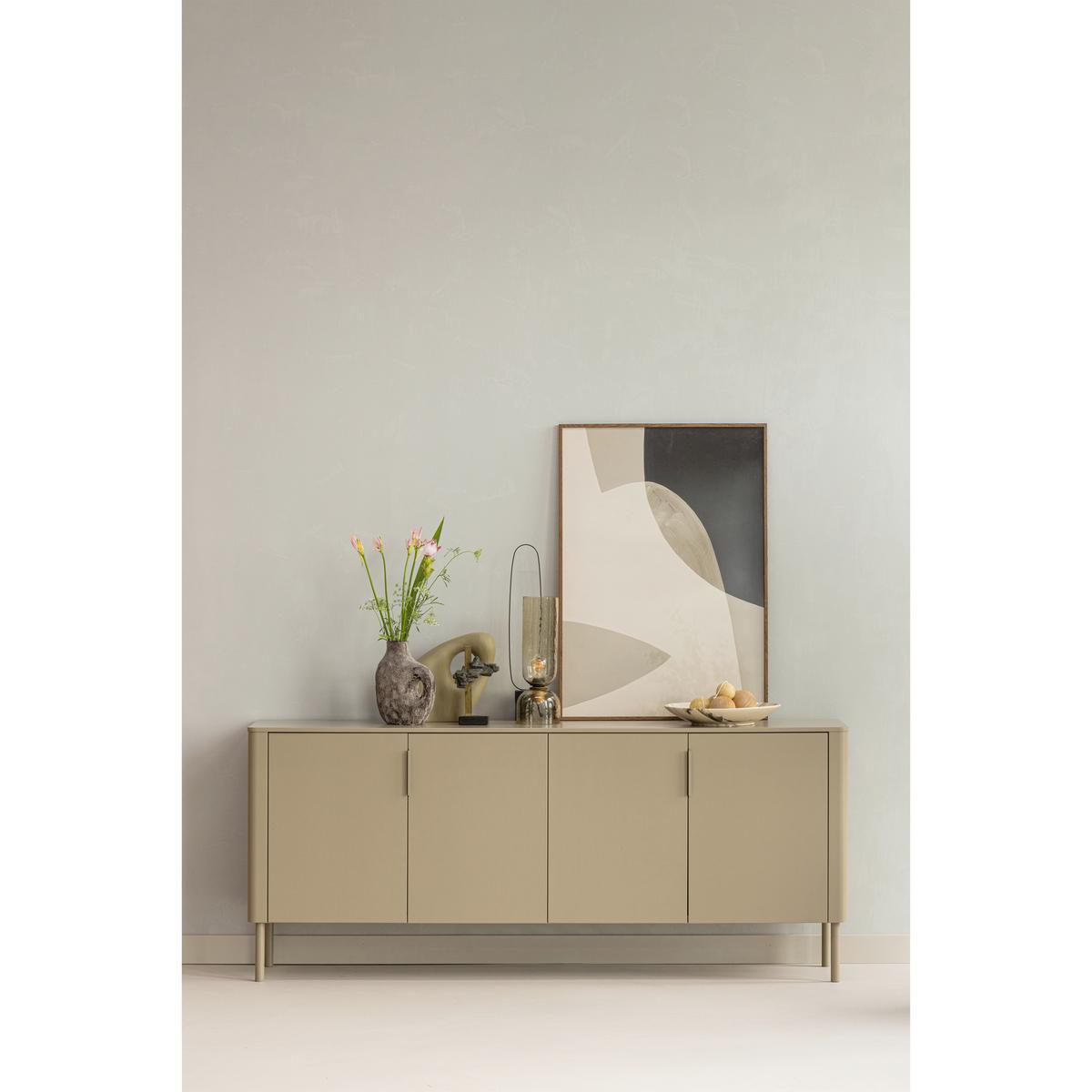 Sideboard Gunnar Schlammfarben B: 201 cm - Schlammfarben/Schwarz, Design, Holz/Metall (201/85/44cm) - Livetastic