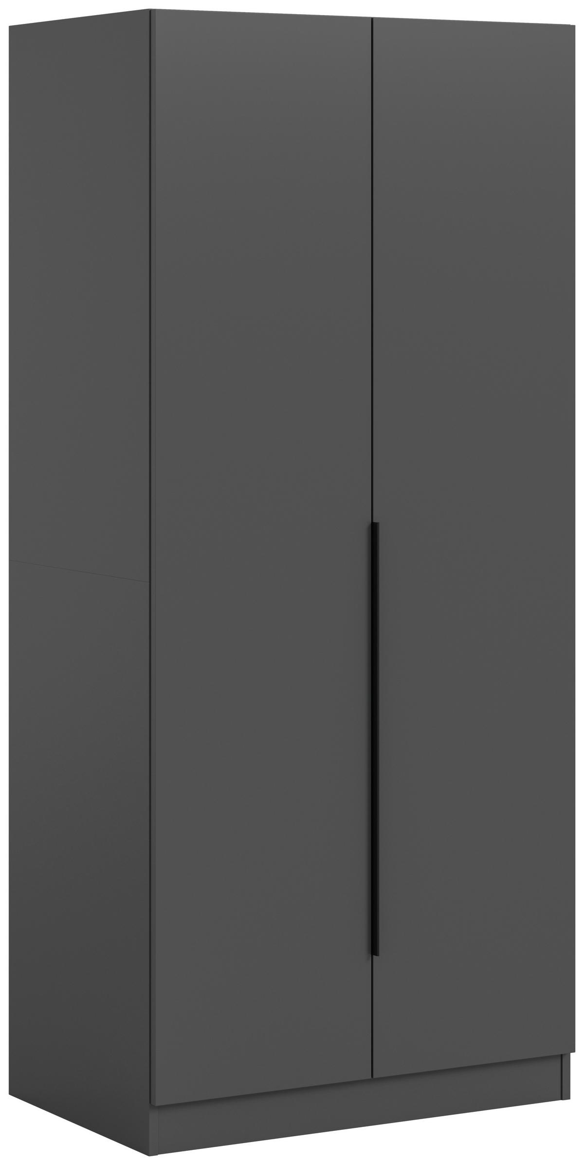 Drehtürenschrank KOPENHAGEN ca.80x181x52cm Anthrazit - Anthrazit/Schwarz, MODERN, Holzwerkstoff/Kunststoff (80/181/52cm) - MID.YOU