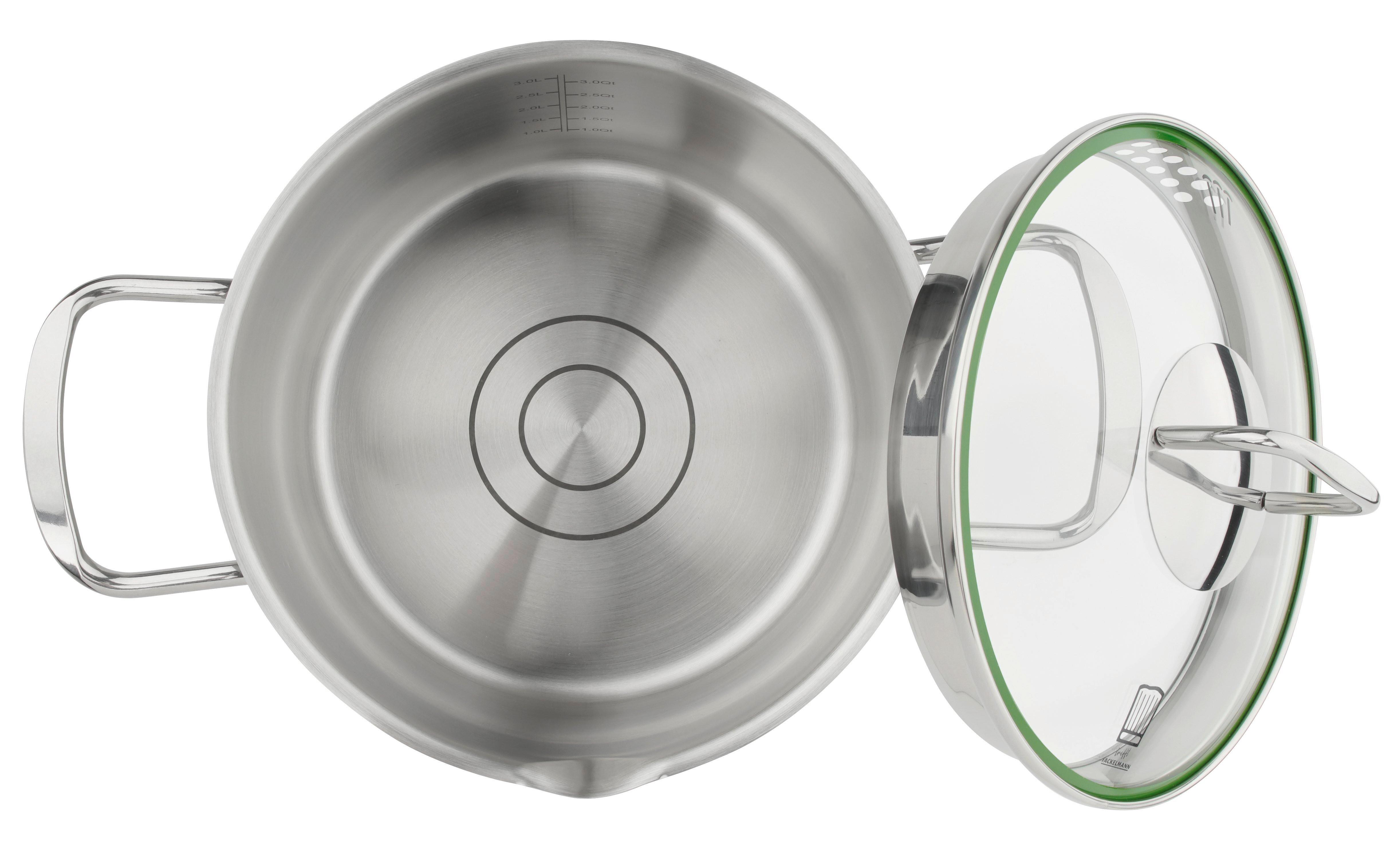 Oală pentru carne Munich 3L - culoare inox, Konventionell, sticlă/metal (20cm) - Chefkoch+Fackelmann