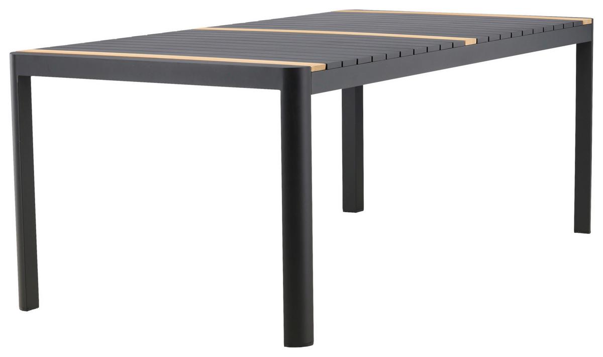 GARTENTISCH TOGO - Schwarz, KONVENTIONELL, Holz/Metall (100/75/200cm) - Gardenson