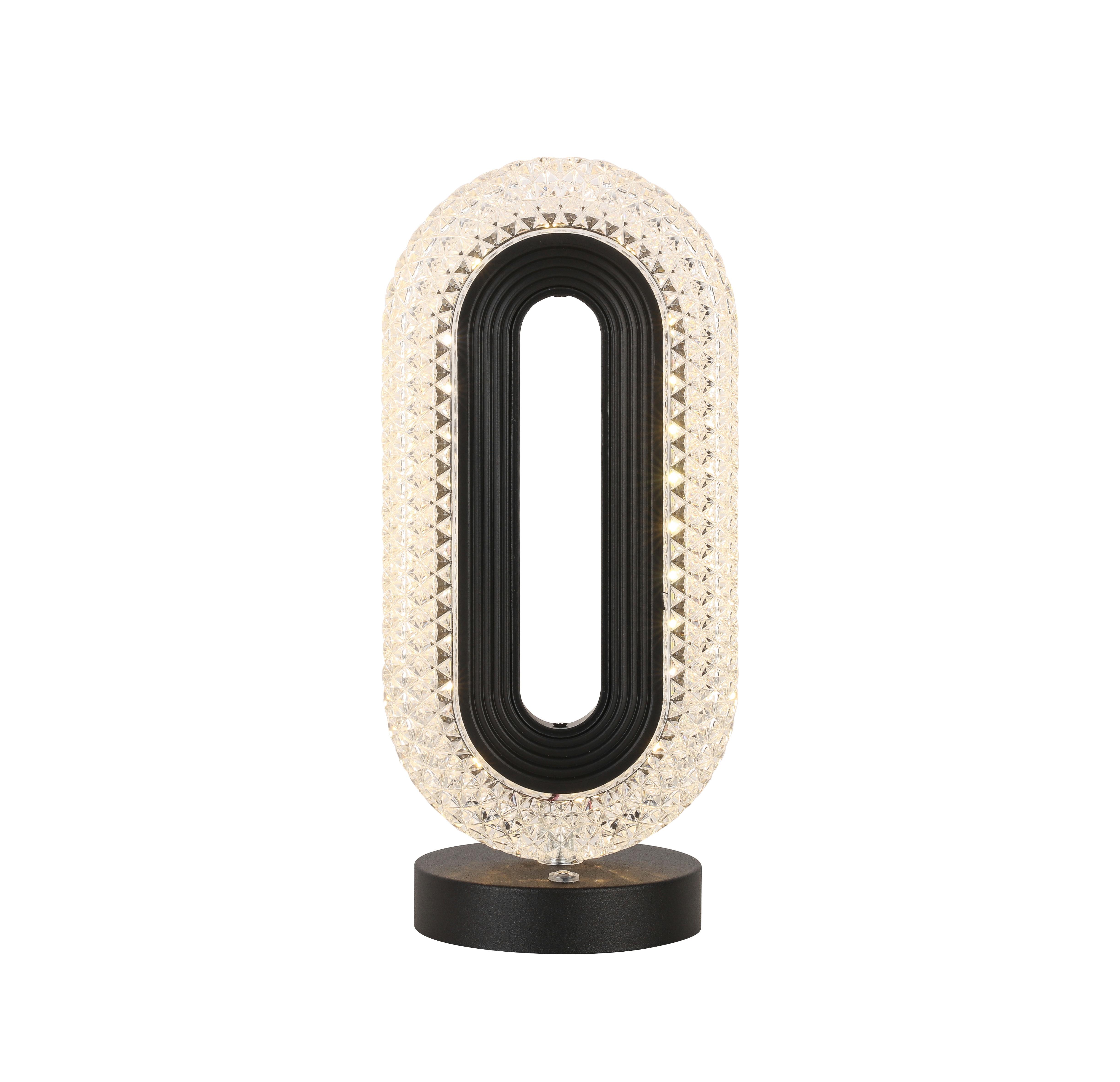 LED-Tischleuchte Hibo Schwarz/Transparent max. 3 W - Transparent/Schwarz, Modern, Kunststoff (12/26/9,8cm) - Modern Living