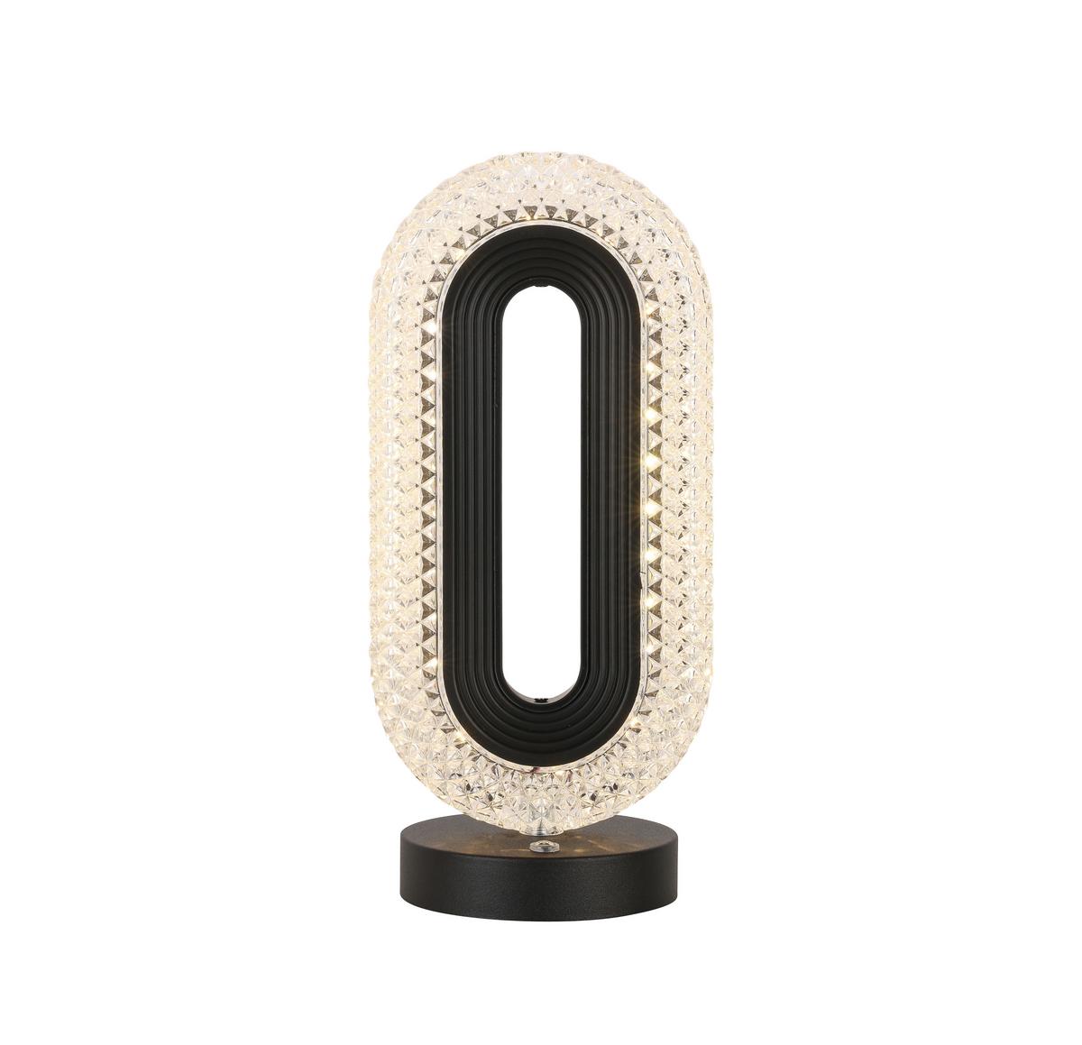 LED-Tischleuchte Hibo Schwarz/Transparent max. 3 W - Transparent/Schwarz, Modern, Kunststoff (12/26/9,8cm) - Modern Living