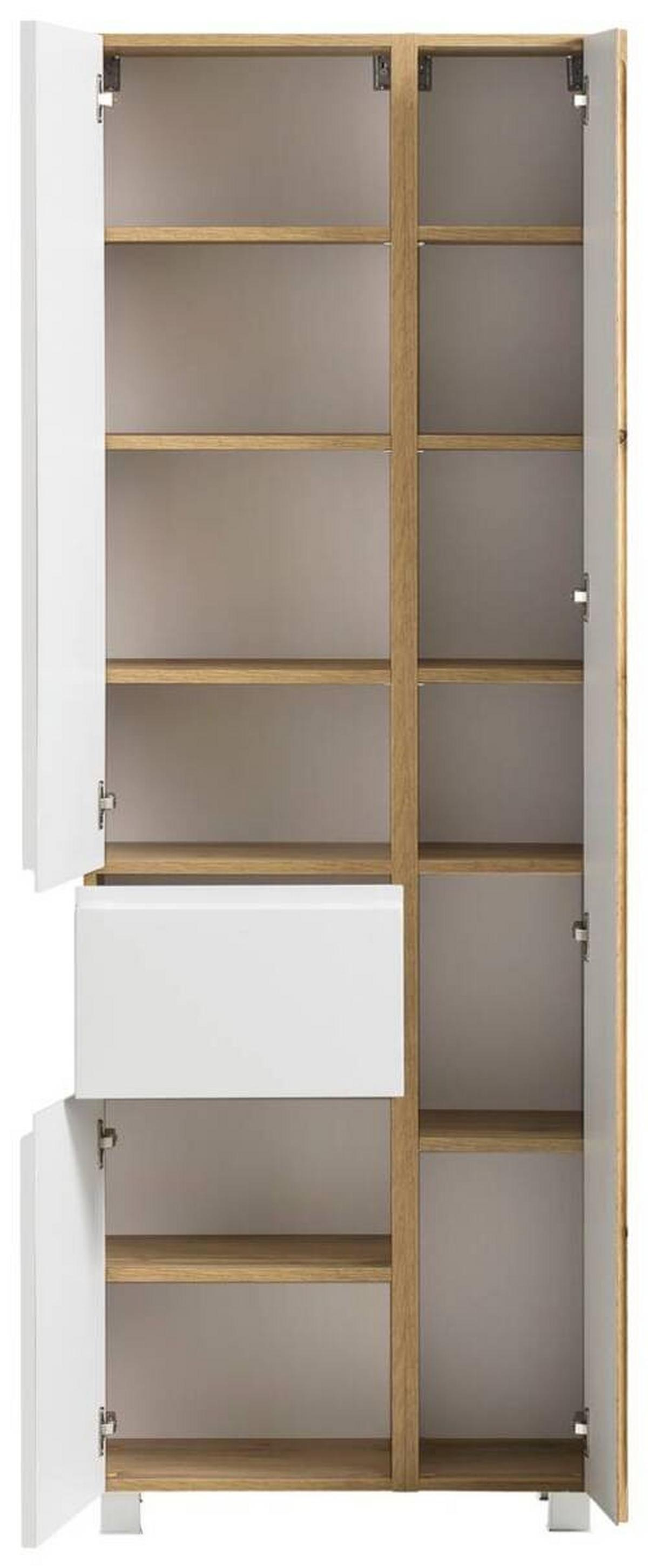 Hochschrank Varese ca. 65x180 cm Weiß/Eiche - Eiche Wotan/Weiß, MODERN, Holzwerkstoff (65/180/35cm) - Held
