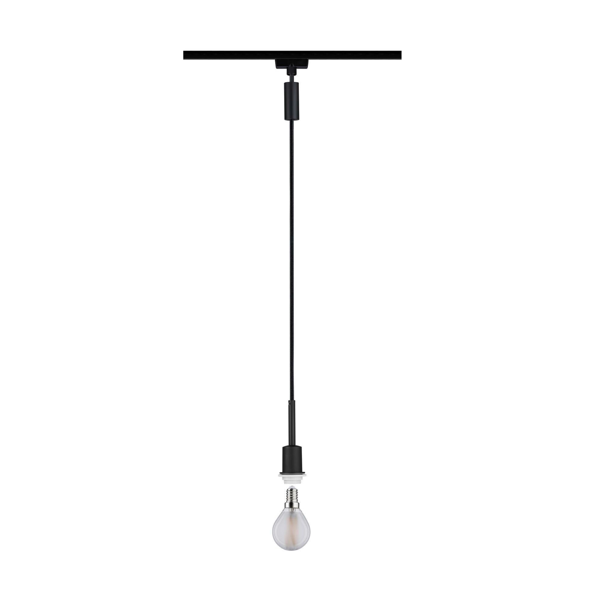 Schienensystem-Hängeleuchte Urail max. 20 Watt - Schwarz, Basics, Kunststoff/Metall (132cm) - Paulmann