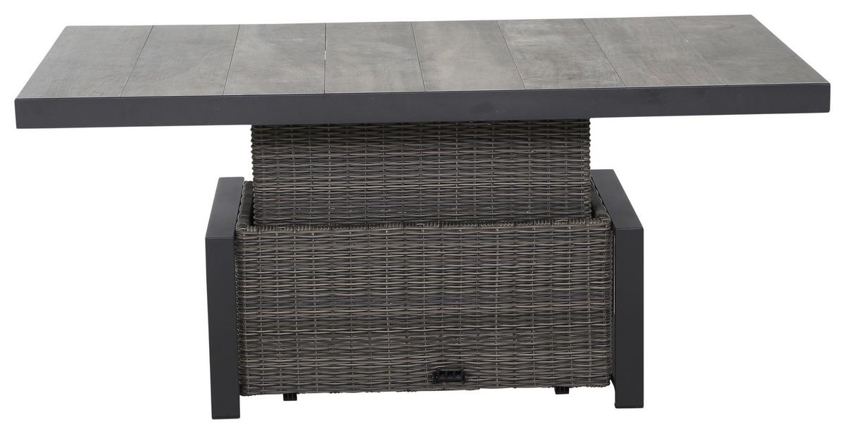 Loungegarnitur Corido Grau - Grau, Basics, Keramik/Kunststoff (83/103/160cm) - Siena Garden