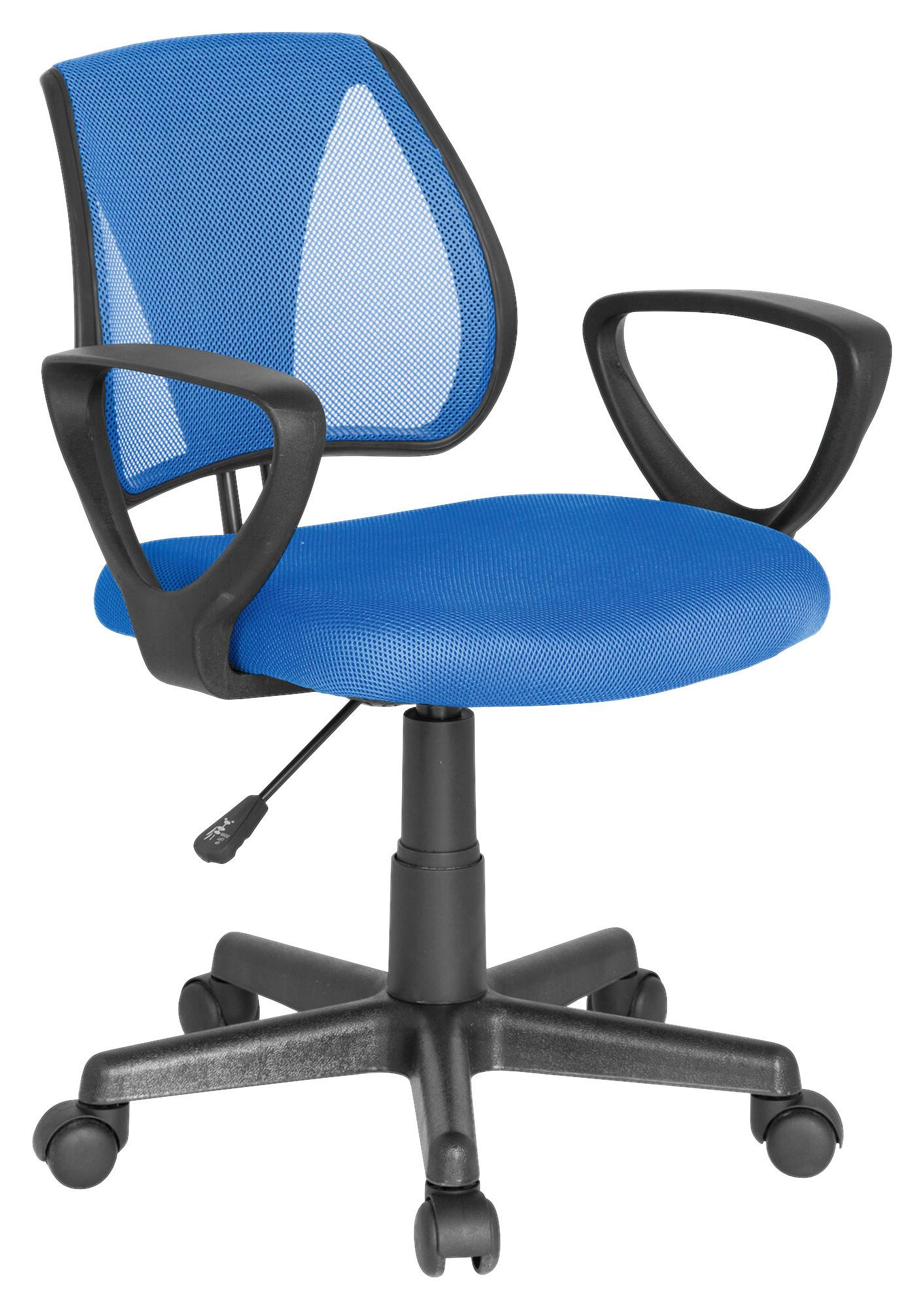 Jugenddrehstuhl Kiddy CD ca. 58x75-92x45 cm Blau - Blau/Schwarz, Basics, Kunststoff (58/75-92/45cm) - MID.YOU