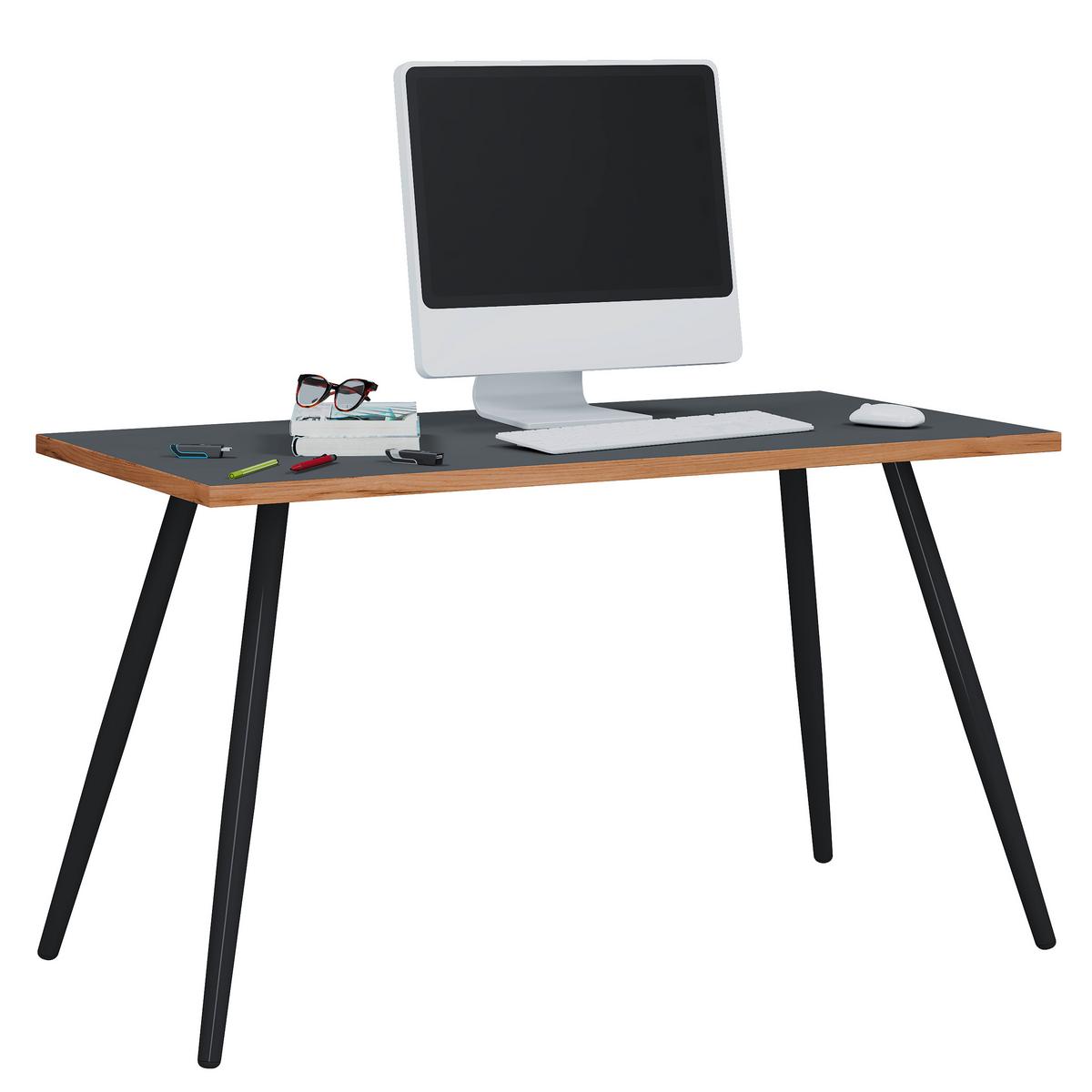 SCHREIBTISCH SALIA T80 - Honigeiche/Anthrazit, Design, Holzwerkstoff/Metall (138/80/70cm) - MID.YOU