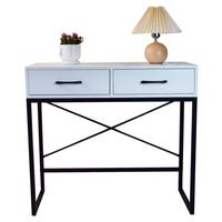 Konsolentisch Narvik in Weiß - Schwarz/Weiß, MODERN, Holzwerkstoff/Metall (80/75/30cm) - Mömax