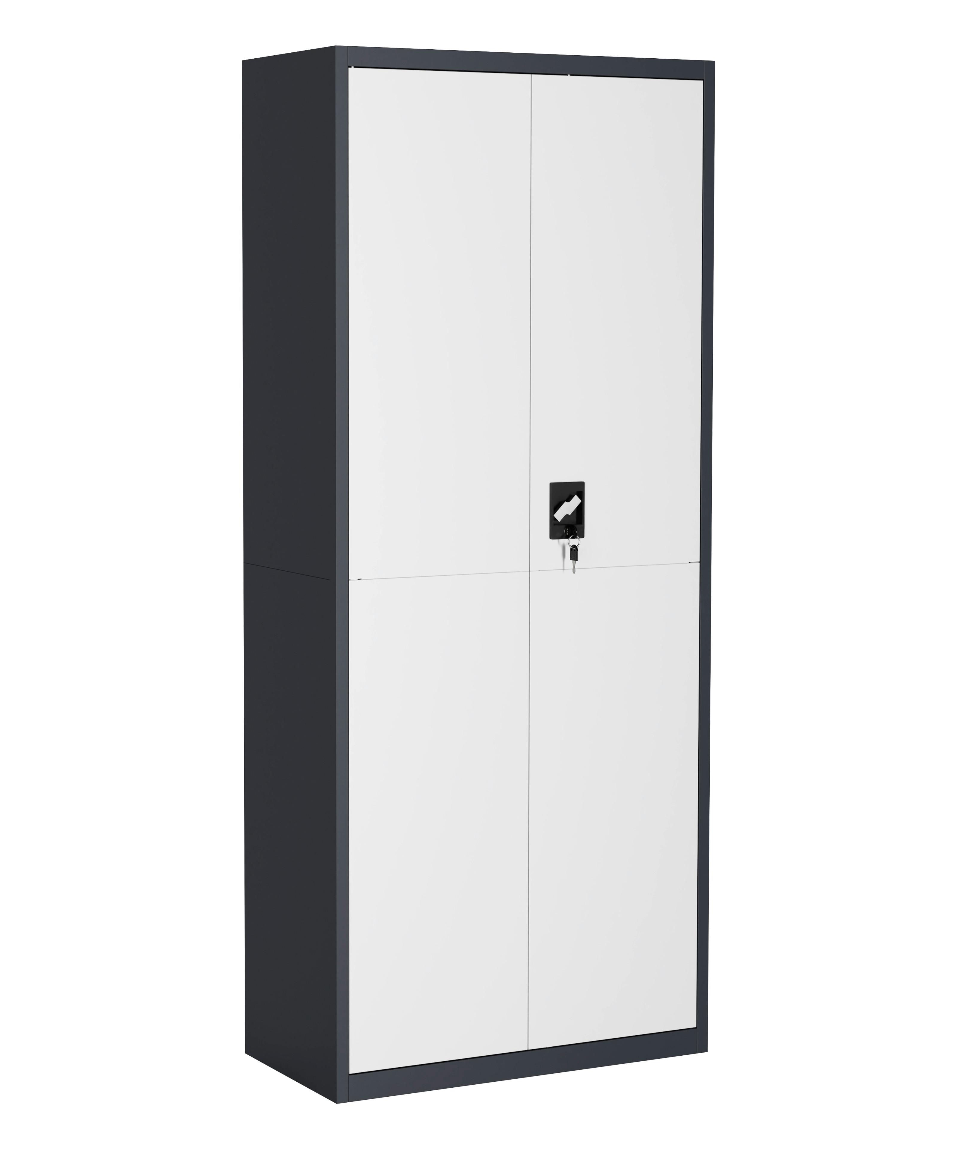 Aktenschrank Malivo - Weiss/Anthrazit, Konventionell, Metall (80/180/40cm) - MID.YOU
