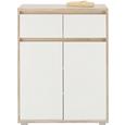 Kommode Weiß/Eiche - Silberfarben/Weiß, MODERN, Holzwerkstoff (80/103/48cm) - MÖMAX modern living