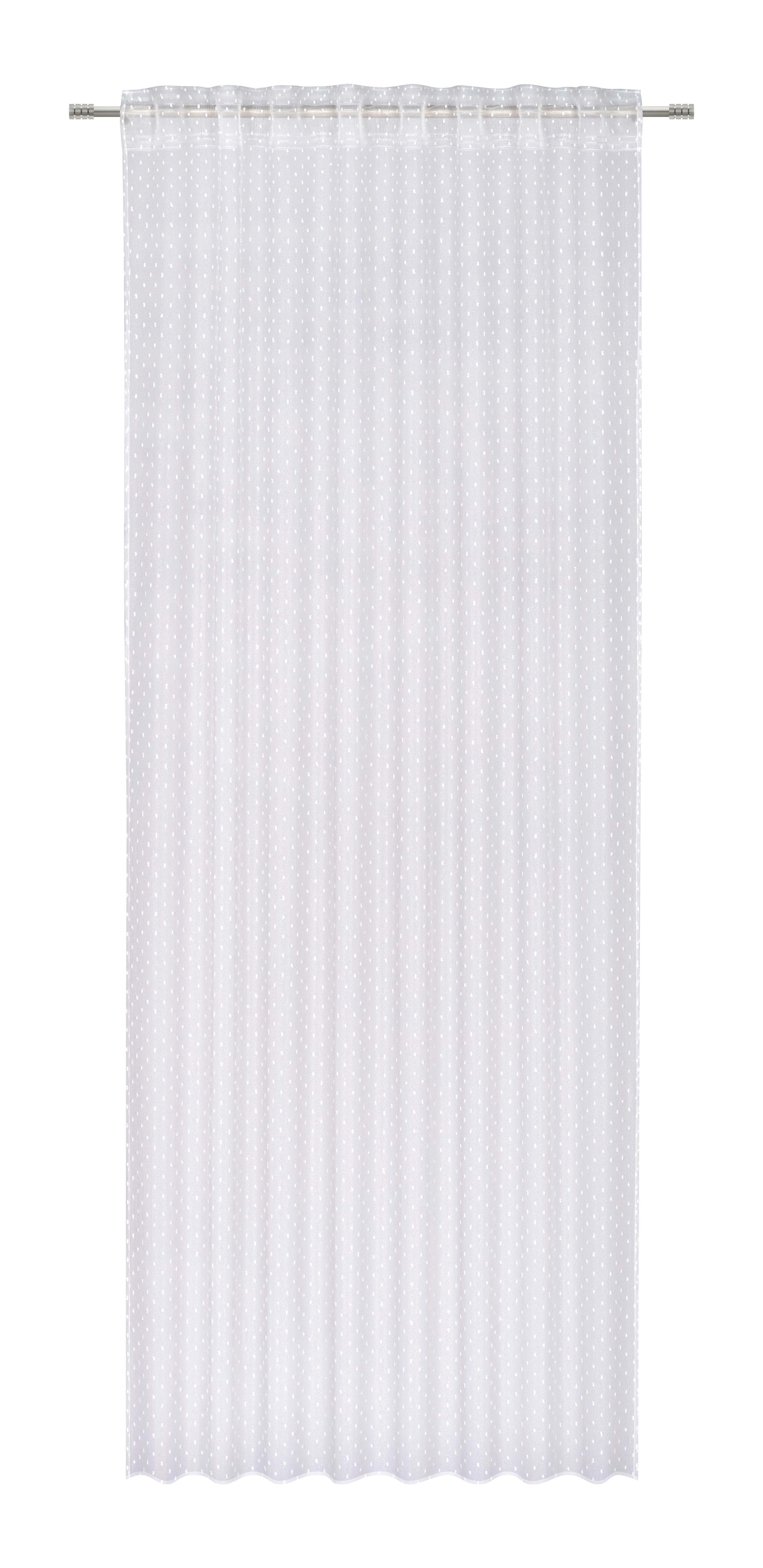 Készfüggöny Mila 135/245 - fehér, Konventionell, textil (135/245cm) - Based