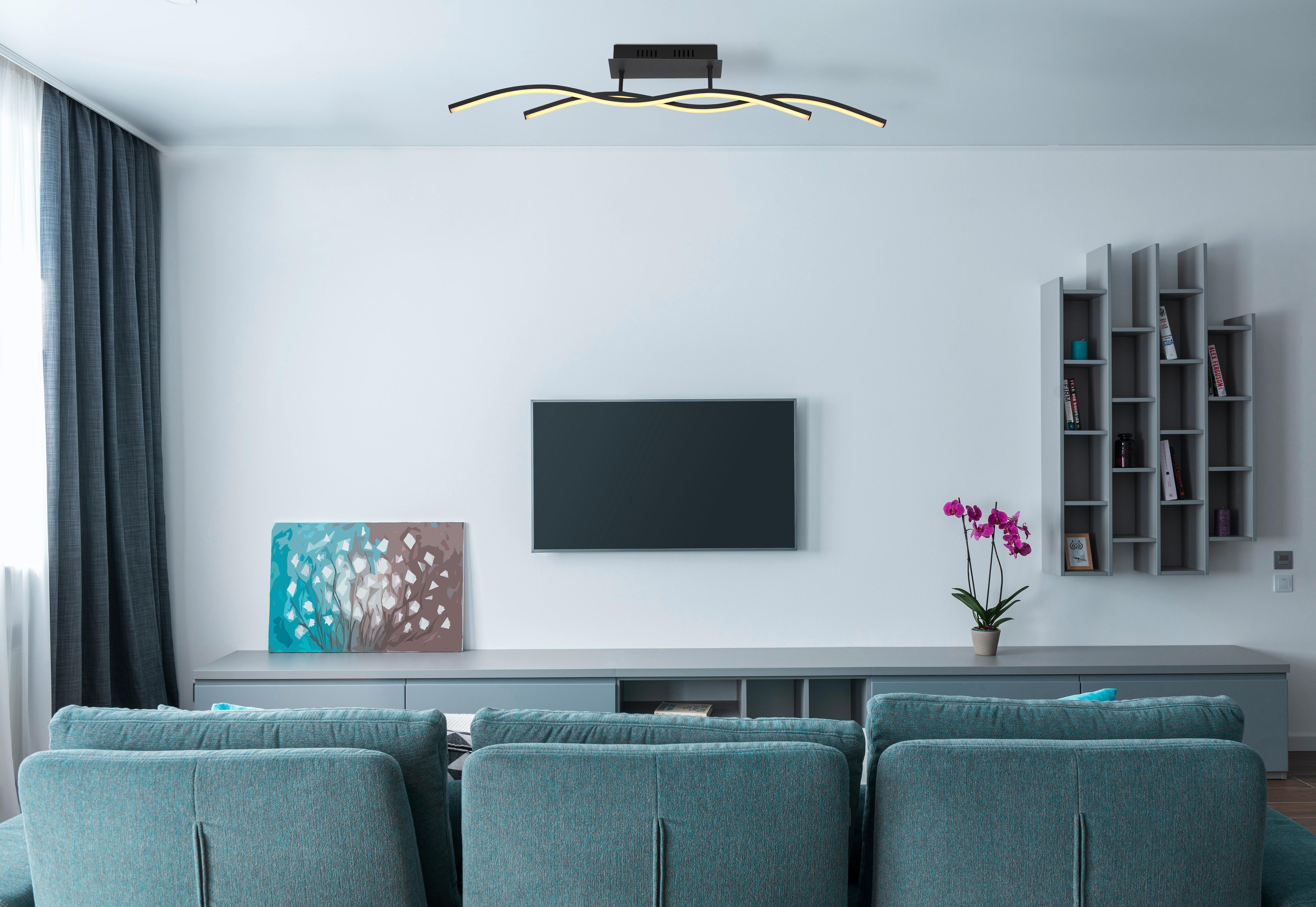 LED Mennyezeti Lámpa 67172d - grafitszürke/fekete, Design, műanyag/fém (88/8/15,5cm) - Globo