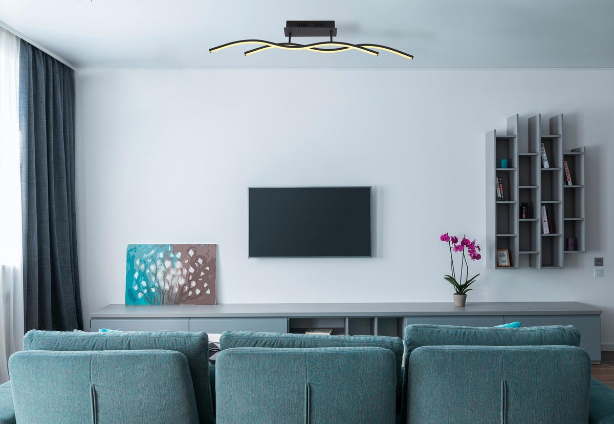 LED Mennyezeti Lámpa 67172d - grafitszürke/fekete, Design, műanyag/fém (88/8/15,5cm) - Globo