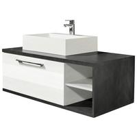 Waschtischkombi in Anthrazit/Weiß - Weiß Hochglanz/Anthrazit, MODERN, Holzwerkstoff/Kunststoff (110/39/53cm) - Mömax