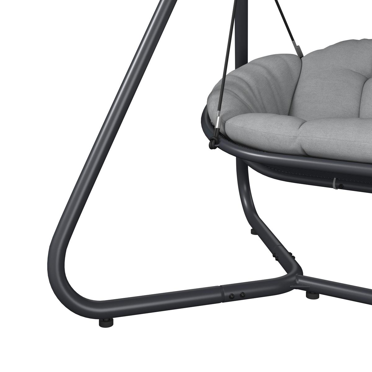 Hintaágy Holiday - világosszürke/antracit, Modern, textil/fém (234/141,5/200cm) - Mömax