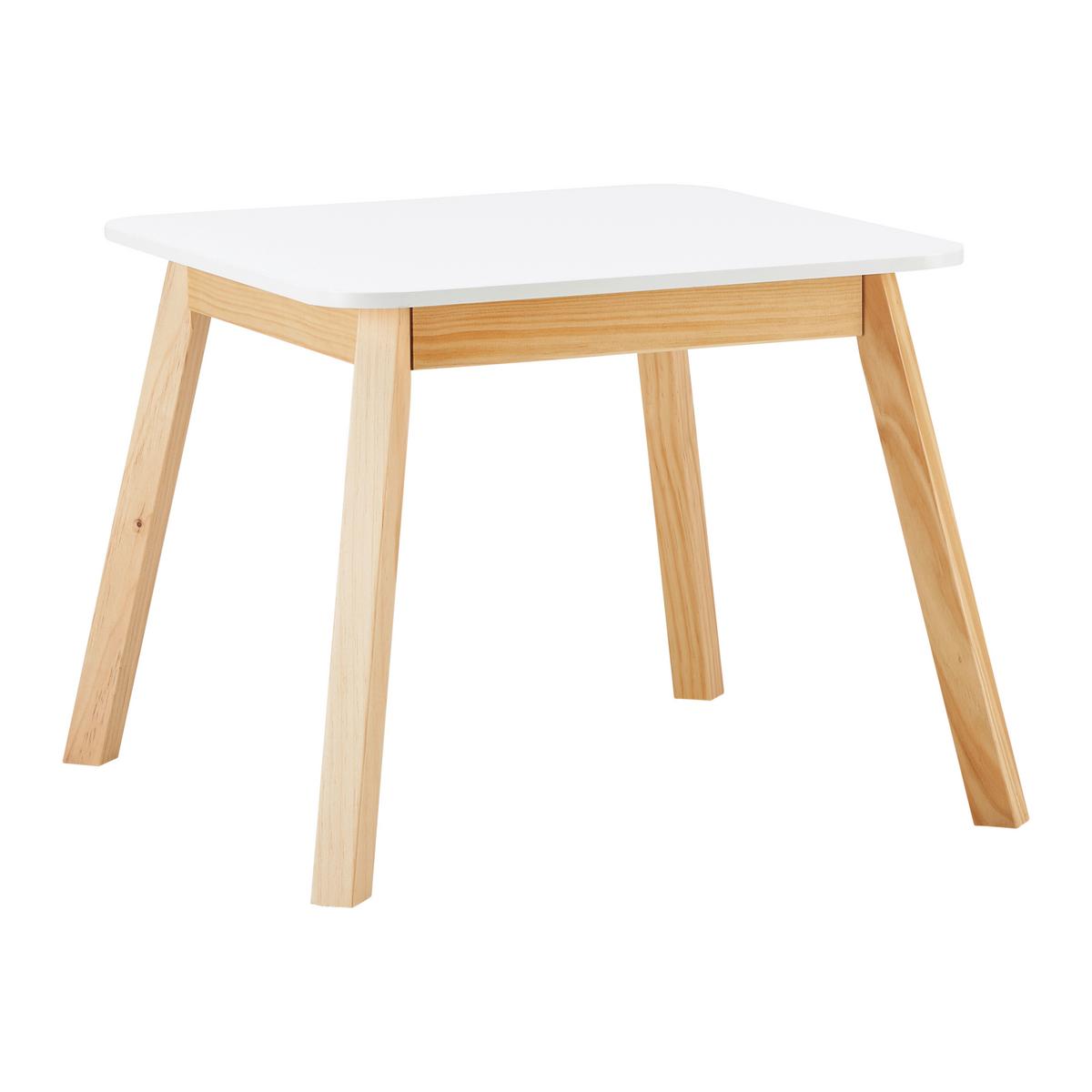 Otroški Set Mize In Stolov Pino, Bela, Naravna Barva - barve bora/bela, Moderno, les (55/45/55cm) - Bessagi Kids