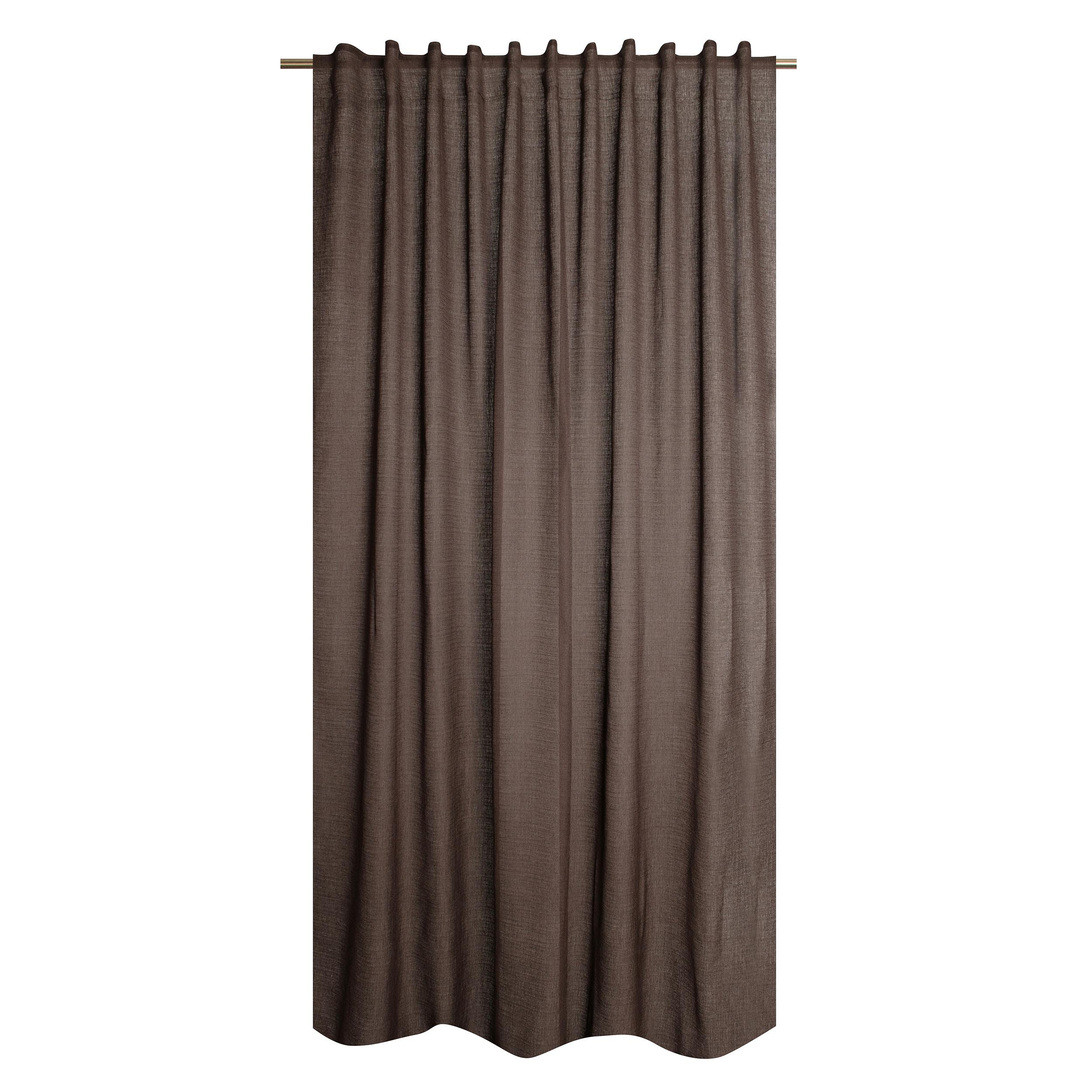 ZASŁONA GOTOWA 0156108 EVY CHOCOLAT - mokka, Basics, tkanina (200/280cm)