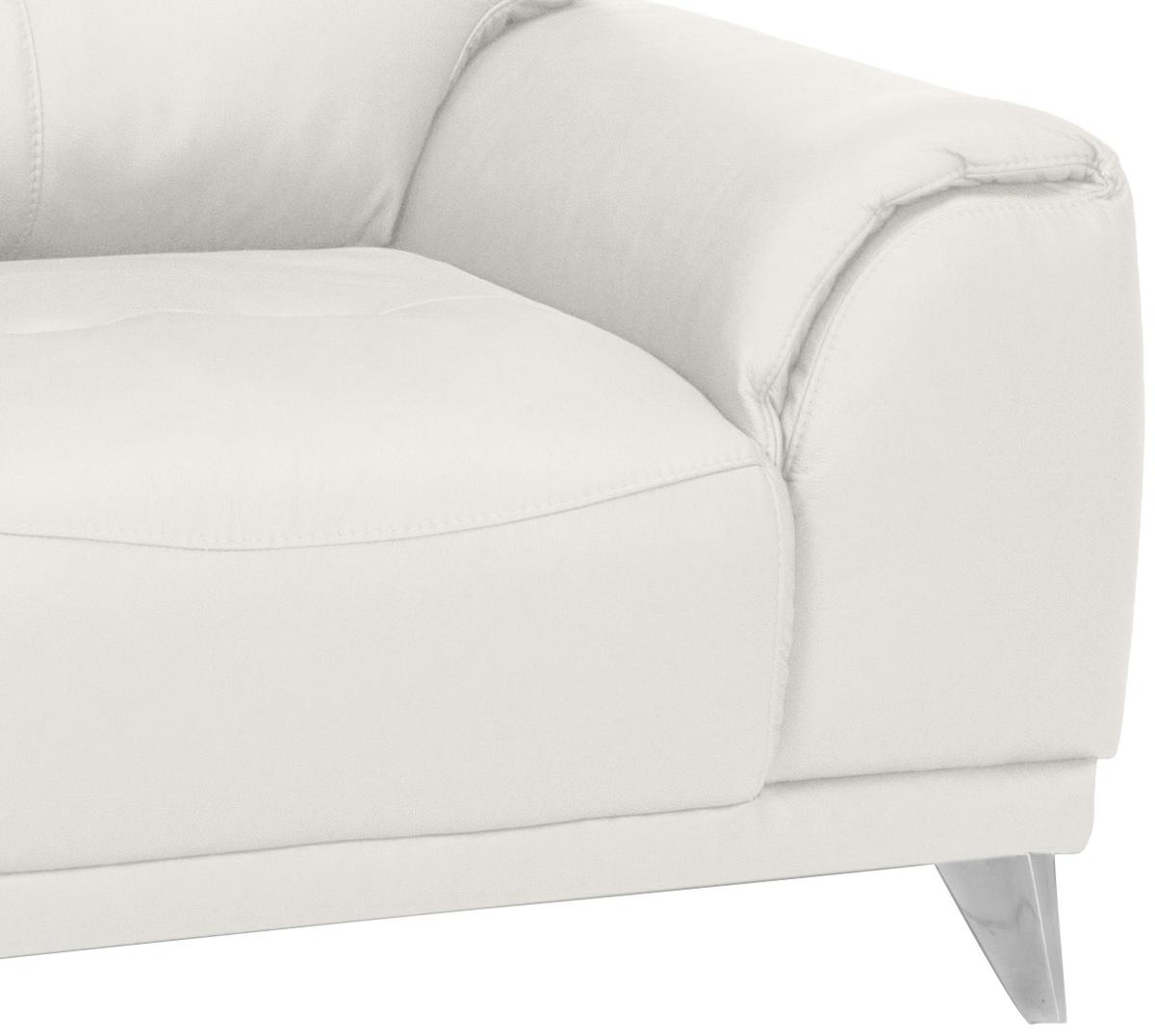 Fernsehsessel "Frisco" , weiß - Chromfarben/Weiß, MODERN, Textil/Metall (112/92/96cm) - MID.YOU