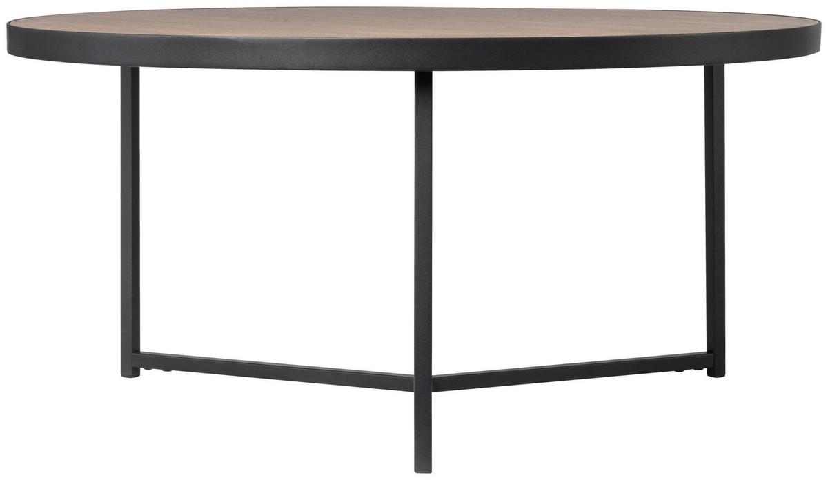 STOLIK KAWOWY PETER - czarny/kolor orzecha włoskiego, Design, materiał drewnopochodny/metal (80/80/40cm) - MID.YOU