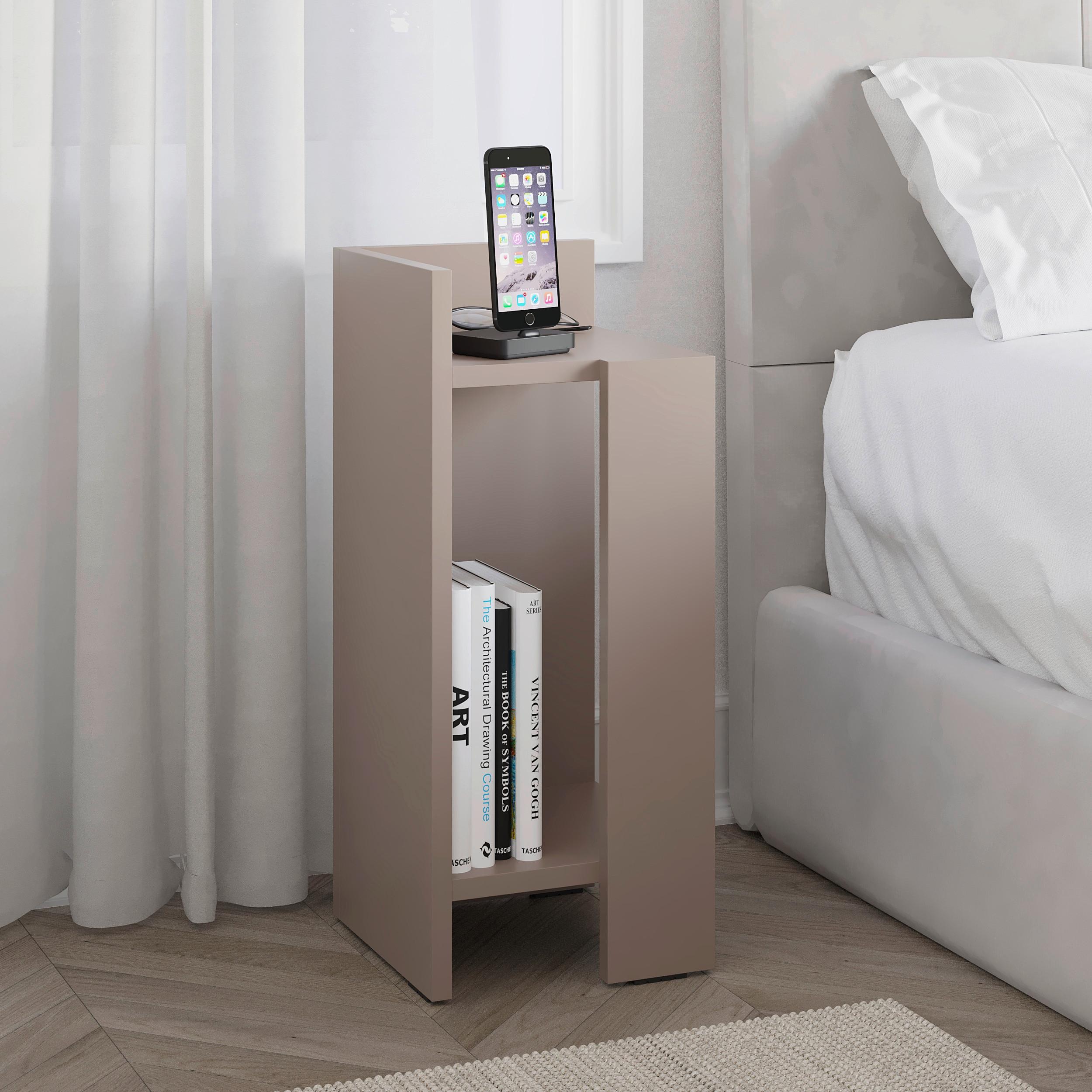 Nachttisch Elos ca. 27x60x25 cm Beige - Beige, Design, Holzwerkstoff (27/60/25cm) - Livetastic